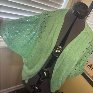 Anthropologie Elegant Mint Green Women's Knit Poncho